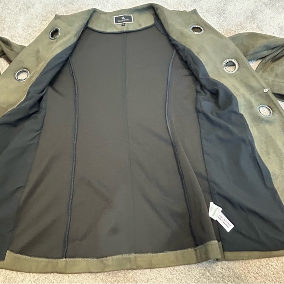 Melanie Lyne forest green faux suede grommet blazer dress coat Sz 10 NWOT - Picture 5 of 14